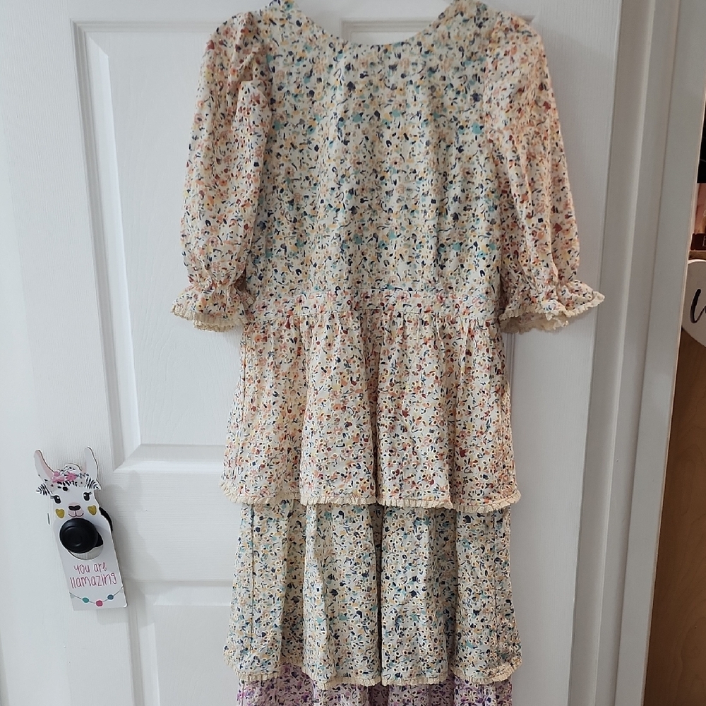 English Factory Multi Color Tiered Ruffled Sundress SZ S